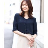 五分袖Vネックブラウス/洗える | OFUON | 詳細画像18 