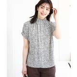 ホワイト | モノトーンリーフ柄ブラウス/洗える/WEB限定サイズあり | OFUON