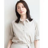 衿付きタックスリーブシャツブラウス 接触冷感 UVカット | OFUON | 詳細画像6 