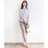 ドットジャガードフリルリボンブラウス/UVカット/洗える/WEB限定サイズあり | OFUON | 詳細画像10