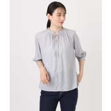 ドットジャガードフリルリボンブラウス/UVカット/洗える/WEB限定サイズあり | OFUON | 詳細画像16