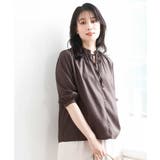 ドットジャガードフリルリボンブラウス/UVカット/洗える/WEB限定サイズあり | OFUON | 詳細画像2