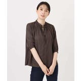 ドットジャガードフリルリボンブラウス/UVカット/洗える/WEB限定サイズあり | OFUON | 詳細画像24