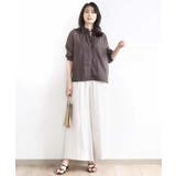 ドットジャガードフリルリボンブラウス/UVカット/洗える/WEB限定サイズあり | OFUON | 詳細画像5