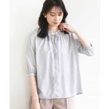 ドットジャガードフリルリボンブラウス/UVカット/洗える/WEB限定サイズあり | OFUON | 詳細画像9