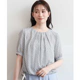 バルーンヘム幾何柄ブラウス UVカット 接触冷感 | OFUON | 詳細画像2