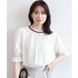 配色パイピング楊柳ブラウス/洗える/WEB限定サイズあり | OFUON | 詳細画像5