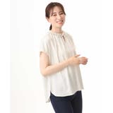 ギャザーフリルネックサテンブラウス/洗濯機で洗える/WEB限定サイズあり | OFUON | 詳細画像14