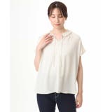 ギャザーフリルネックサテンブラウス/洗濯機で洗える/WEB限定サイズあり | OFUON | 詳細画像22