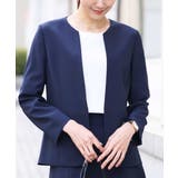 ネイビー | [セットアップ対応]ライトシャンブレー カラーレスジャケット/洗える | OFUON