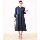 ギャザースリーブドッキングワンピース/洗える/WEB限定サイズあり | OFUON | 詳細画像12 