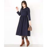 ギャザースリーブドッキングワンピース/洗える/WEB限定サイズあり | OFUON | 詳細画像14 