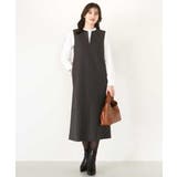 ダークグレー | キーネックデザインジャンパースカート/洗える/WEB限定サイズあり | OFUON