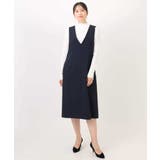 サイドパール調釦デザインVネックジャンパースカート 洗える WEB限定サイズあり | OFUON | 詳細画像30 