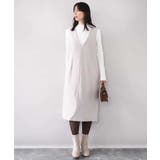 サイドパール調釦デザインVネックジャンパースカート 洗える WEB限定サイズあり | OFUON | 詳細画像9