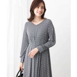 ジオメトリックプリントジャージワンピース/洗える/WEB限定サイズあり | OFUON | 詳細画像13 