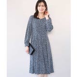 ネイビー | カリグラフィープリント ジャージワンピース/洗える/WEB限定サイズあり | OFUON