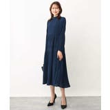 シフォンジョーゼットフリルネックプリーツワンピース/洗える | OFUON | 詳細画像3 