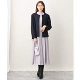 シフォンジョーゼットフリルネックプリーツワンピース/洗える | OFUON | 詳細画像30 