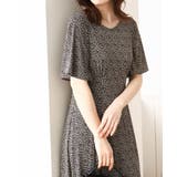 ダークブラウン | フレアスリーブ小花柄ワンピース/洗える/WEB限定サイズあり | OFUON