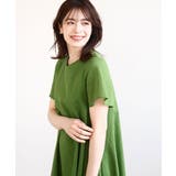 グリーン | VネックAラインシルエットワンピース/洗える/WEB限定サイズあり | OFUON