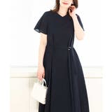 ネイビー | VネックAラインシルエットワンピース/洗える/WEB限定サイズあり | OFUON