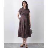 ラインフラワープリントワンピース/洗える/WEB限定サイズあり | OFUON | 詳細画像2 