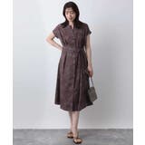 ラインフラワープリントワンピース/洗える/WEB限定サイズあり | OFUON | 詳細画像3 