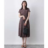 ラインフラワープリントワンピース/洗える/WEB限定サイズあり | OFUON | 詳細画像4 