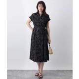 ラインフラワープリントワンピース/洗える/WEB限定サイズあり | OFUON | 詳細画像6 