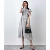 グレージュ | ウエストタックワンピース/洗える/WEB限定 | OFUON