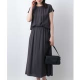 チャコール | リネンライクウエスト切り替えワンピース/洗える/WEB限定 | OFUON