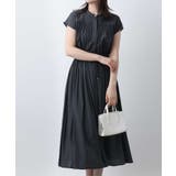 チャコール | ギャザーデザインワンピース/洗える/WEB限定 | OFUON