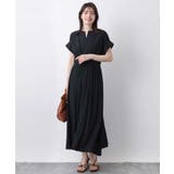 ウエスト切り替えキーネックワンピース/洗える/WEB限定 | OFUON | 詳細画像5 