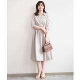 六分袖スキッパーワンピース/UVカット/洗濯機で洗える/WEB限定サイズあり | OFUON | 詳細画像11 