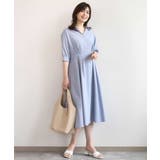 六分袖スキッパーワンピース/UVカット/洗濯機で洗える/WEB限定サイズあり | OFUON | 詳細画像8 