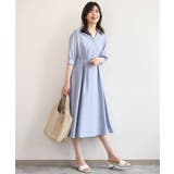 六分袖スキッパーワンピース/UVカット/洗濯機で洗える/WEB限定サイズあり | OFUON | 詳細画像9 