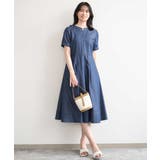 配色ステッチ デニムライクワンピース/洗濯機で洗える/WEB限定サイズあり | OFUON | 詳細画像6 