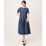 配色ステッチ デニムライクワンピース/洗濯機で洗える/WEB限定サイズあり | OFUON | 詳細画像8 