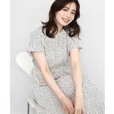 アイボリー | 幾何ドットフレアワンピース/洗濯機で洗える/WEB限定 | OFUON