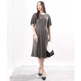 フレアースリーブ幾何柄ワンピース/洗える | OFUON | 詳細画像5 