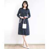 総柄ウエスト切り替えワンピース/洗える/WEB限定サイズあり | OFUON | 詳細画像4 