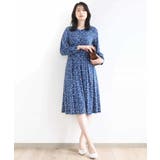 総柄ウエスト切り替えワンピース/洗える/WEB限定サイズあり | OFUON | 詳細画像7 