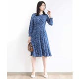 総柄ウエスト切り替えワンピース/洗える/WEB限定サイズあり | OFUON | 詳細画像8 