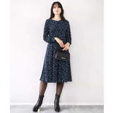 総柄ウエスト切り替えワンピース/洗える/WEB限定サイズあり | OFUON | 詳細画像9 