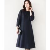 ネイビー | [セットアップ対応]ベルト付きタックワンピース/洗える/WEB限定サイズあり | OFUON