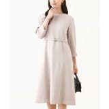 ベージュ | [セットアップ対応]ベルト付きタックワンピース/洗える/WEB限定サイズあり | OFUON