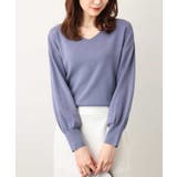 ブルーグレー | ベーシックVネックニット/洗える/WEB限定サイズあり | OFUON