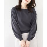 ダークグレー | ボリューム袖ベーシックニット/洗える/WEB限定サイズあり | OFUON