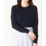 ネイビー | ドット柄コンパクトニットプルオーバー/洗える/WEB限定サイズあり | OFUON